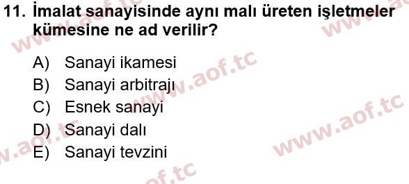 2023 Türkiye Ekonomisi Yaz Okulu 11. Çıkmış Sınav Sorusu