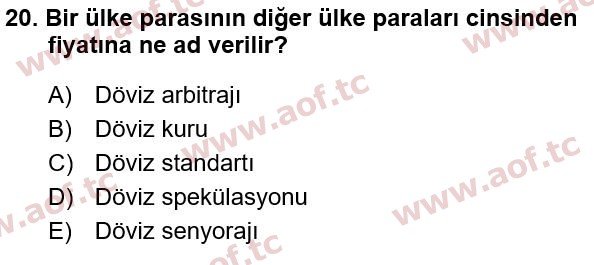 2023 Türkiye Ekonomisi Yaz Okulu 20. Çıkmış Sınav Sorusu