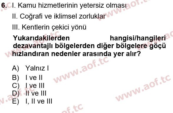 2023 Türkiye Ekonomisi Yaz Okulu 6. Çıkmış Sınav Sorusu