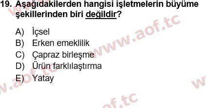 2021 Genel İşletme Arasınav 19. Çıkmış Sınav Sorusu