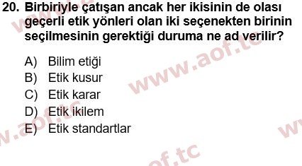 2021 Genel İşletme Arasınav 20. Çıkmış Sınav Sorusu