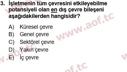 2021 Genel İşletme Arasınav 3. Çıkmış Sınav Sorusu