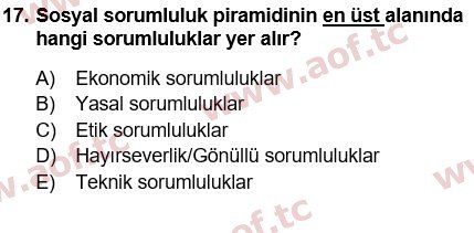 2024 Genel İşletme Arasınav 17. Çıkmış Sınav Sorusu