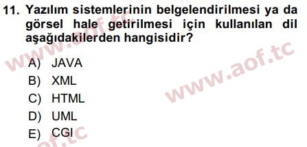 2018 İşletme Bilgi Sistemleri Arasınav 11. Çıkmış Sınav Sorusu