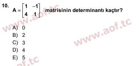 2016 Matematik 1 Final 10. Çıkmış Sınav Sorusu