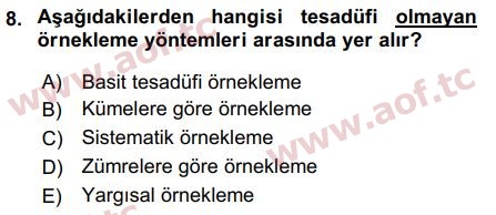 2019 Pazarlama Yönetimi Arasınav 8. Çıkmış Sınav Sorusu