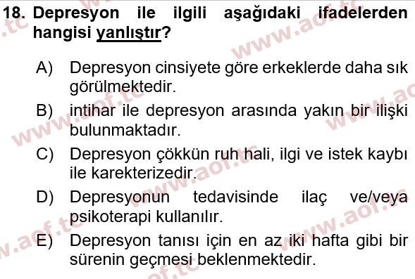 2021 Sağlık Psikolojisi Yaz Okulu 18. Çıkmış Sınav Sorusu