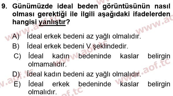 2021 Sağlık Psikolojisi Yaz Okulu 9. Çıkmış Sınav Sorusu