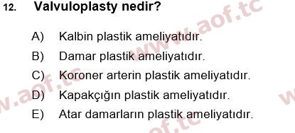 2017 Tıp Terimleri Arasınav 12. Çıkmış Sınav Sorusu
