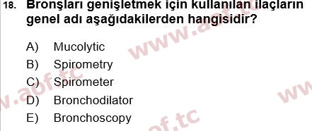 2017 Tıp Terimleri Arasınav 18. Çıkmış Sınav Sorusu