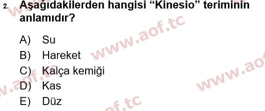2017 Tıp Terimleri Arasınav 2. Çıkmış Sınav Sorusu