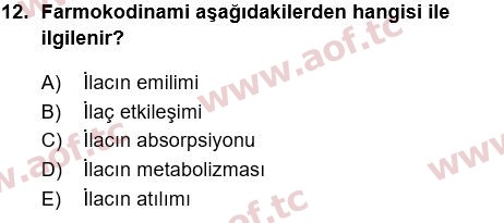 2017 Tıp Terimleri Final 12. Çıkmış Sınav Sorusu