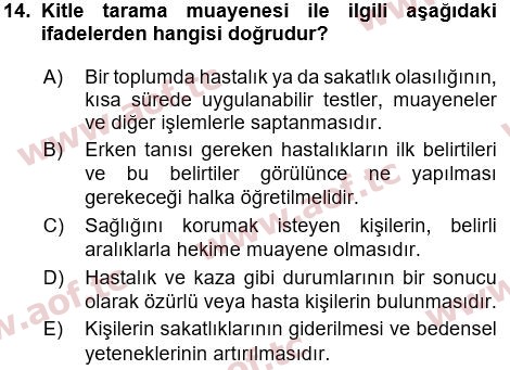 2017 Tıp Terimleri Final 14. Çıkmış Sınav Sorusu