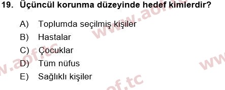 2018 Tıp Terimleri Yaz Okulu 19. Çıkmış Sınav Sorusu