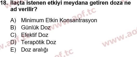 2022 Tıp Terimleri Yaz Okulu 18. Çıkmış Sınav Sorusu