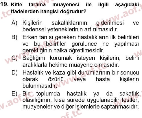 2022 Tıp Terimleri Yaz Okulu 19. Çıkmış Sınav Sorusu