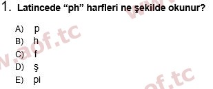 2024 Tıp Terimleri Final 1. Çıkmış Sınav Sorusu