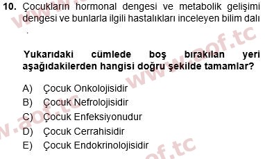 2024 Tıp Terimleri Final 10. Çıkmış Sınav Sorusu