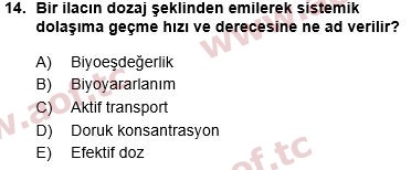 2024 Tıp Terimleri Final 14. Çıkmış Sınav Sorusu
