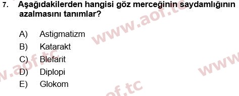 2024 Tıp Terimleri Final 7. Çıkmış Sınav Sorusu