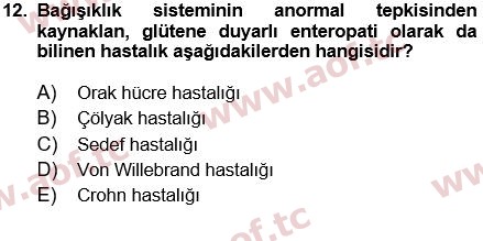 2025 Tıp Terimleri Arasınav 12. Çıkmış Sınav Sorusu