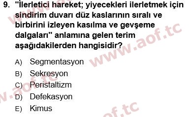 2025 Tıp Terimleri Arasınav 9. Çıkmış Sınav Sorusu