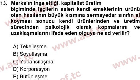 2025 Siyaset Bilimi Arasınav 13. Çıkmış Sınav Sorusu