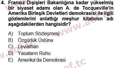 2025 Siyaset Bilimi Arasınav 4. Çıkmış Sınav Sorusu