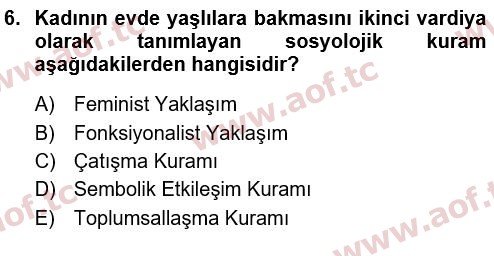 2020 Davranış Bilimleri 1 Yaz Okulu 6. Çıkmış Sınav Sorusu