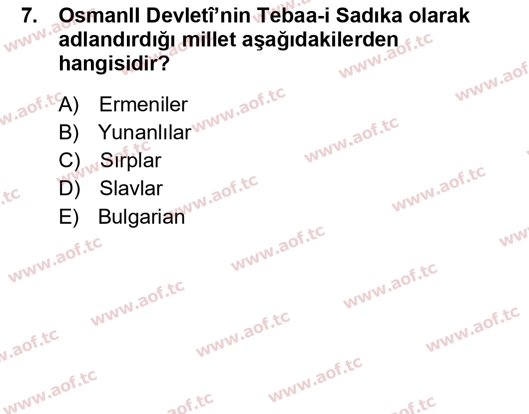 2015 Atatürk İlkeleri ve İnkılap Tarihi 1 Yaz Okulu 7. Çıkmış Sınav Sorusu