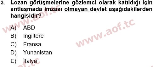 2018 Atatürk İlkeleri ve İnkılap Tarihi 1 Final 3. Çıkmış Sınav Sorusu
