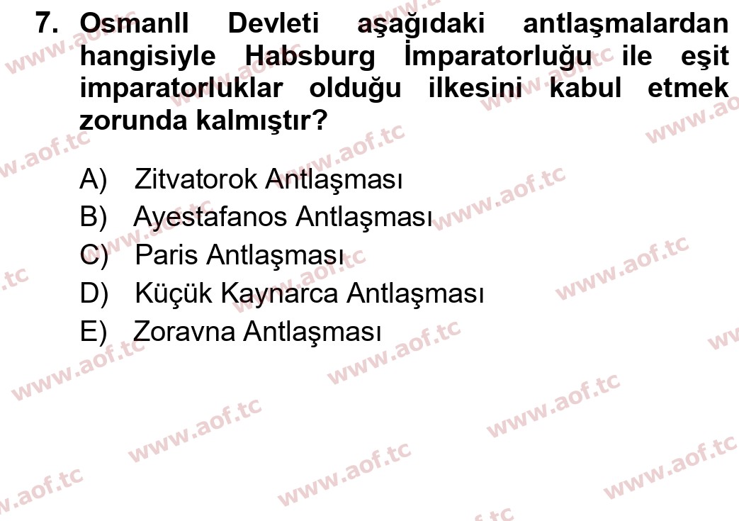 2018 Atatürk İlkeleri ve İnkılap Tarihi 1 Yaz Okulu 7. Çıkmış Sınav Sorusu