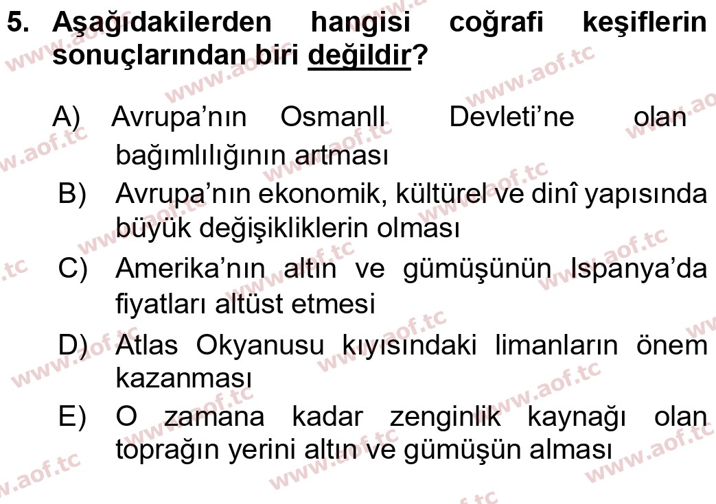 2019 Atatürk İlkeleri ve İnkılap Tarihi 1 Yaz Okulu 5. Çıkmış Sınav Sorusu