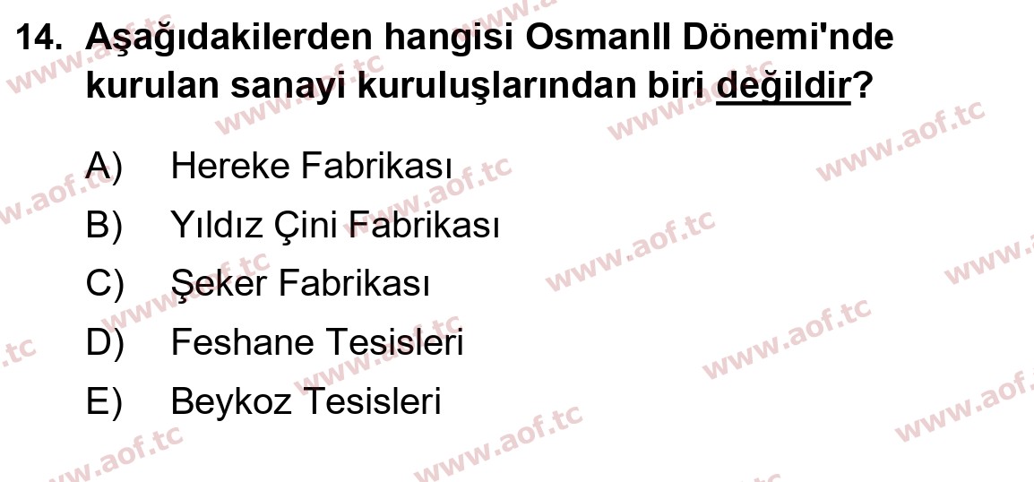 2020 Atatürk İlkeleri ve İnkılap Tarihi 1 Final 14. Çıkmış Sınav Sorusu