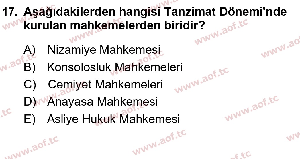 2020 Atatürk İlkeleri ve İnkılap Tarihi 1 Final 17. Çıkmış Sınav Sorusu