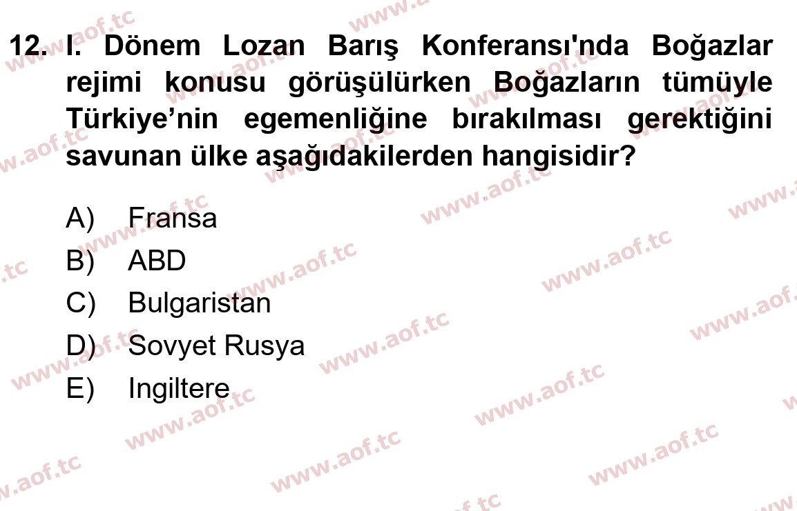 2023 Atatürk İlkeleri ve İnkılap Tarihi 1 Final 12. Çıkmış Sınav Sorusu