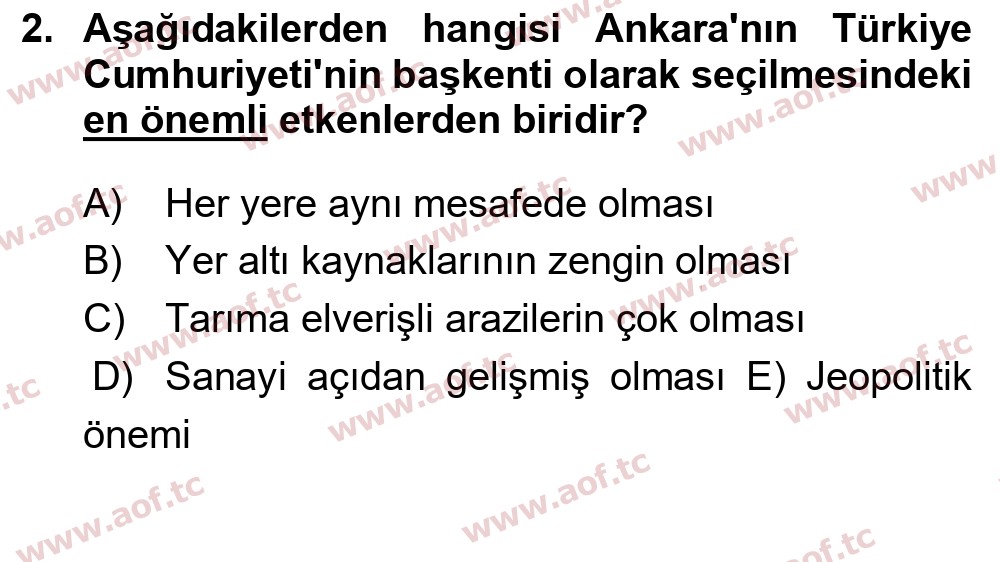 2023 Atatürk İlkeleri ve İnkılap Tarihi 1 Yaz Okulu 2. Çıkmış Sınav Sorusu
