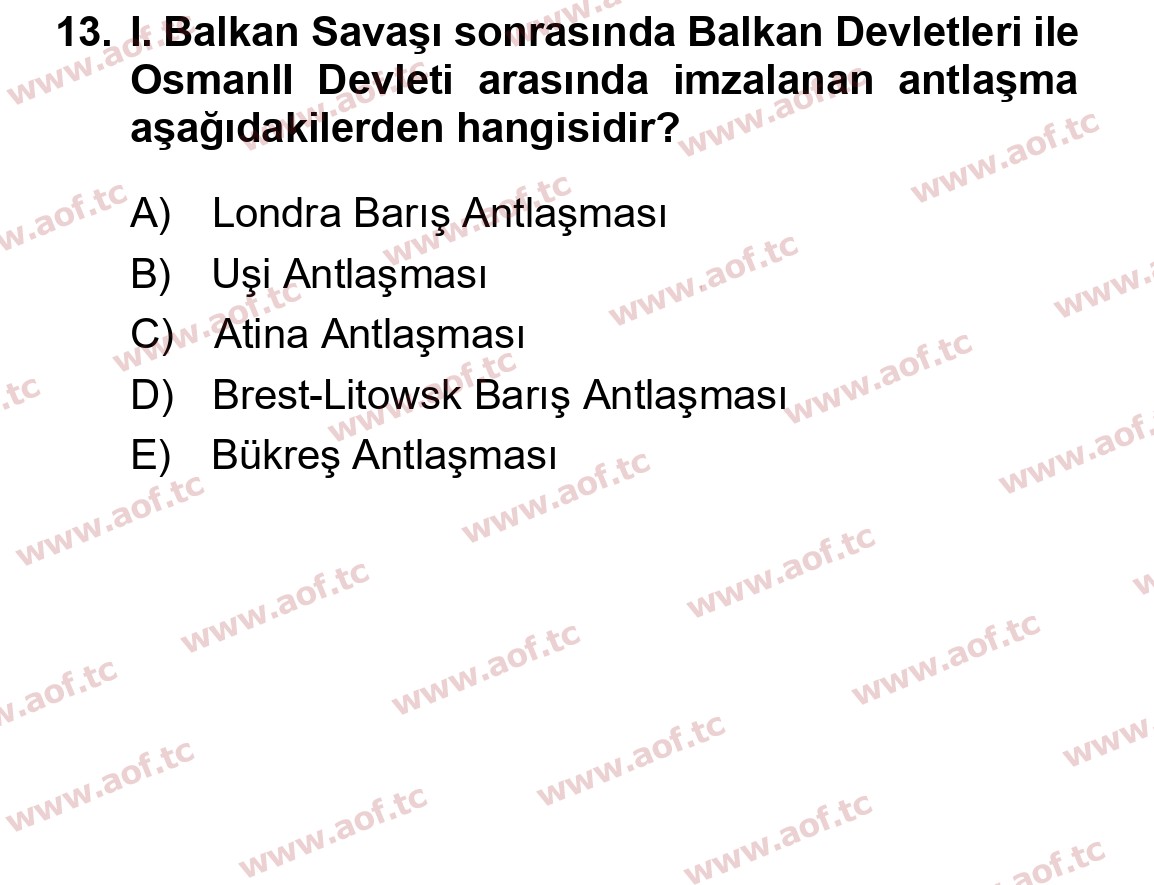 2024 Atatürk İlkeleri ve İnkılap Tarihi 1 Final 13. Çıkmış Sınav Sorusu