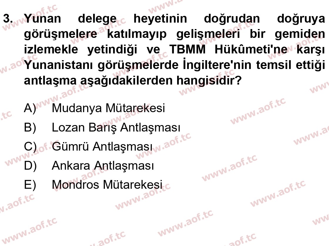 2024 Atatürk İlkeleri ve İnkılap Tarihi 1 Final 3. Çıkmış Sınav Sorusu