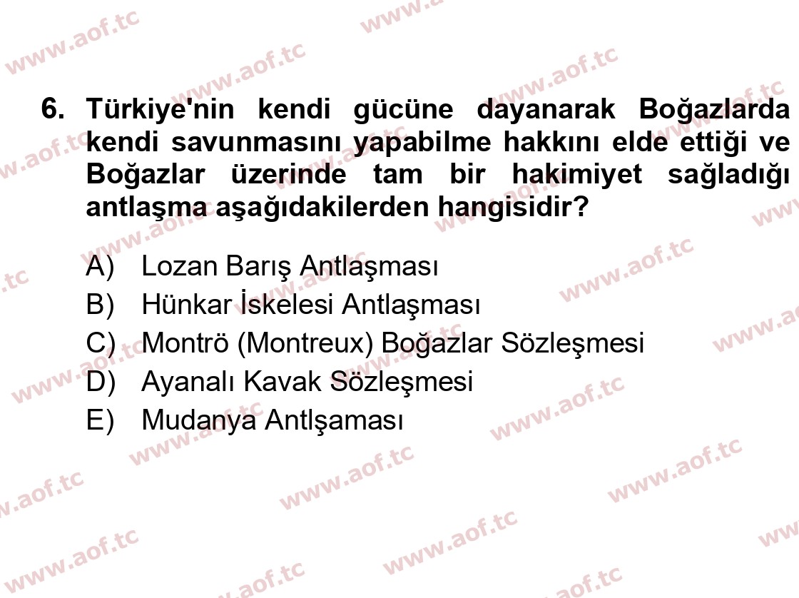 2024 Atatürk İlkeleri ve İnkılap Tarihi 1 Final 6. Çıkmış Sınav Sorusu