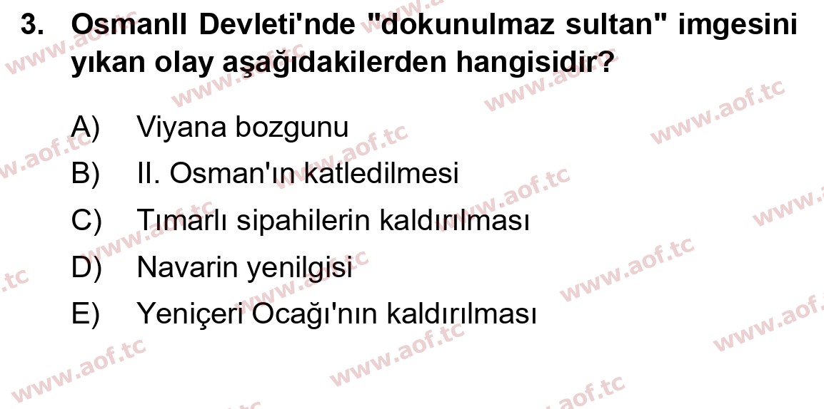 2024 Atatürk İlkeleri ve İnkılap Tarihi 1 Yaz Okulu 3. Çıkmış Sınav Sorusu