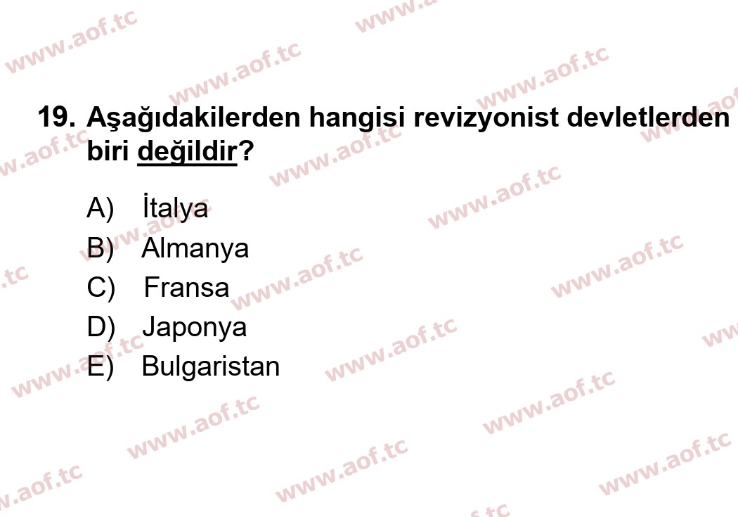 2025 Atatürk İlkeleri ve İnkılap Tarihi 1 Final 19. Çıkmış Sınav Sorusu