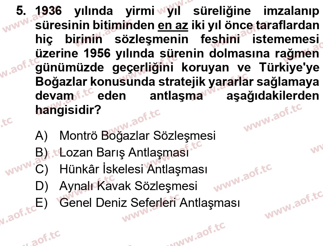 2025 Atatürk İlkeleri ve İnkılap Tarihi 1 Final 5. Çıkmış Sınav Sorusu