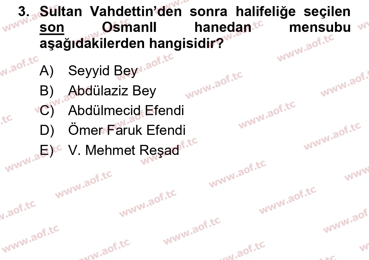 2020 Atatürk İlkeleri ve İnkılap Tarihi 2 Arasınav 3. Çıkmış Sınav Sorusu