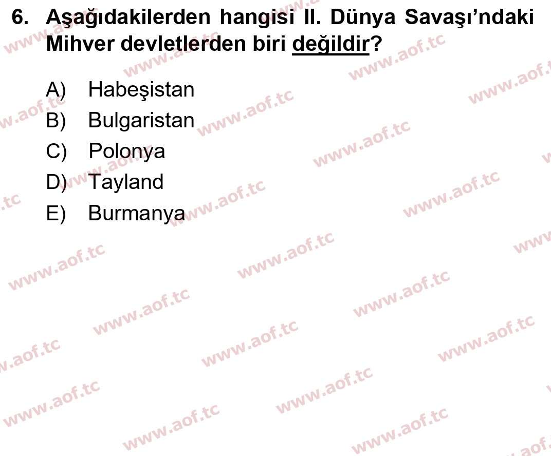 2023 Atatürk İlkeleri ve İnkılap Tarihi 2 Arasınav 6. Çıkmış Sınav Sorusu