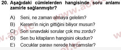 2022 Türk Dili 1 Arasınav 20. Çıkmış Sınav Sorusu