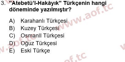 2024 Türk Dili 1 Yaz Okulu 3. Çıkmış Sınav Sorusu