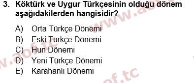 2025 Türk Dili 1 Arasınav 3. Çıkmış Sınav Sorusu