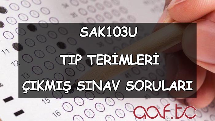 SAK103U Tıp Terimleri Çıkmış Sınav Soruları